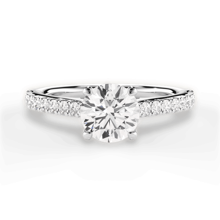 French-set Diamond Band Engagement Ring With Surprise Diamonds
