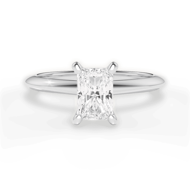 Solitaire Knife-Edge Engagement Ring / 0.93 Carat Radiant Lab Diamond