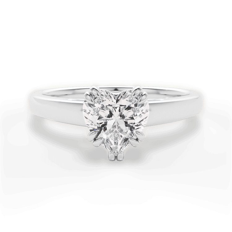 Two-Tone Solitaire Diamond Cathedral Tulip Engagement Ring