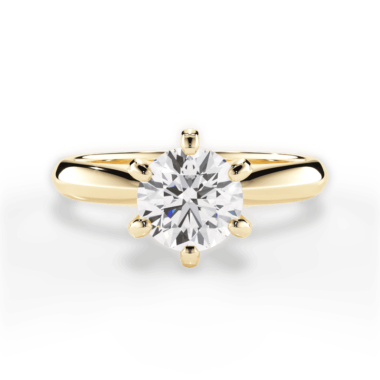 Solitaire Diamond Six-prong Knife-edge Engagement Ring