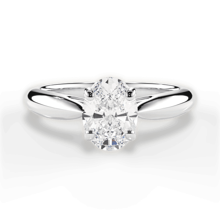 The Jasmine Solitaire / 0.18 Carat Oval Diamond