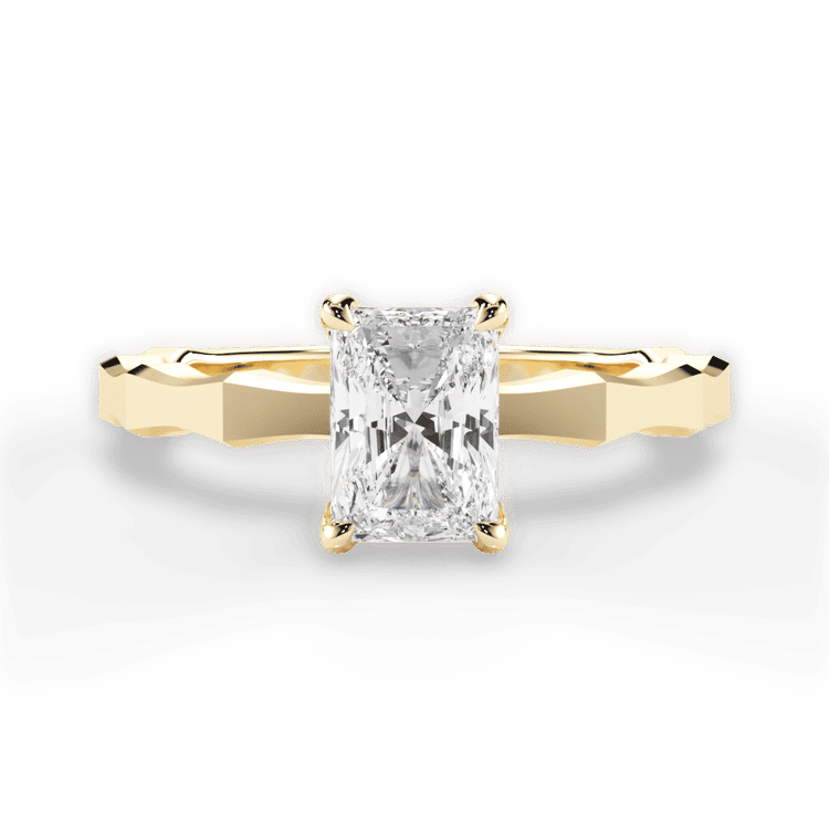 Octagon Solitaire Engagement Ring / 2.01 Carat Radiant Lab Diamond