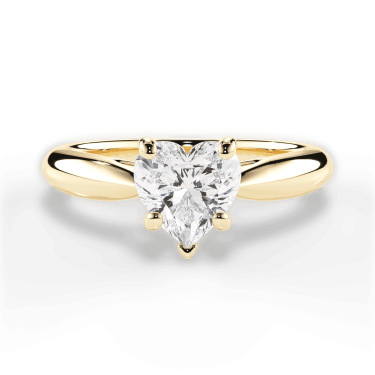 Tapered Cathedral Solitaire Engagement Ring
