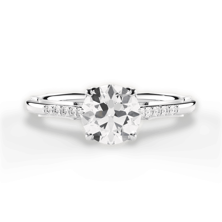 Modern French-Set Band Diamond Band Engagement Ring