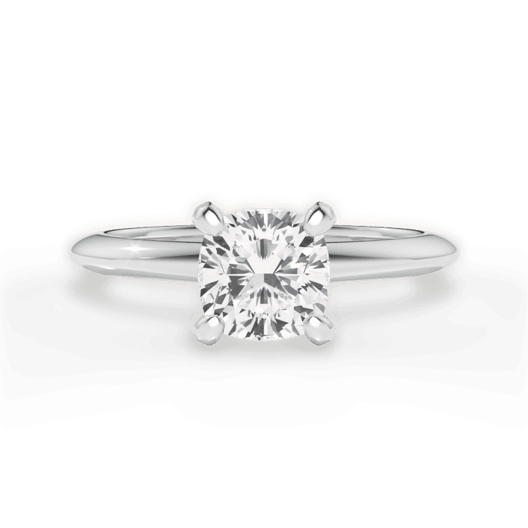 Solitaire Knife-Edge Engagement Ring / 1.05 Carat Cushion Lab Diamond