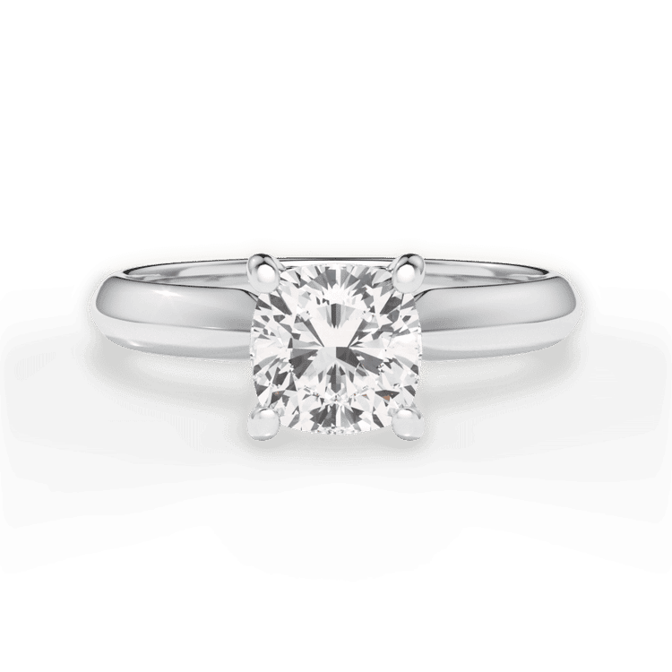 Two-Tone Solitaire Diamond Knife-edge Engagement Ring