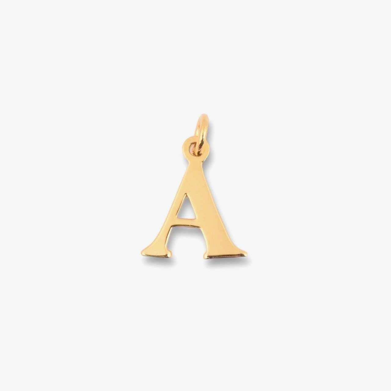 18kt Gold Plated Mini Initial Charm - A