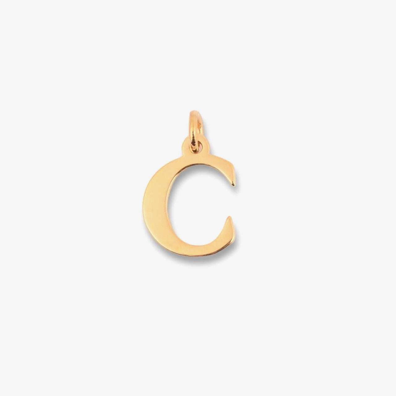 18kt Gold Plated Mini Initial Charm - C