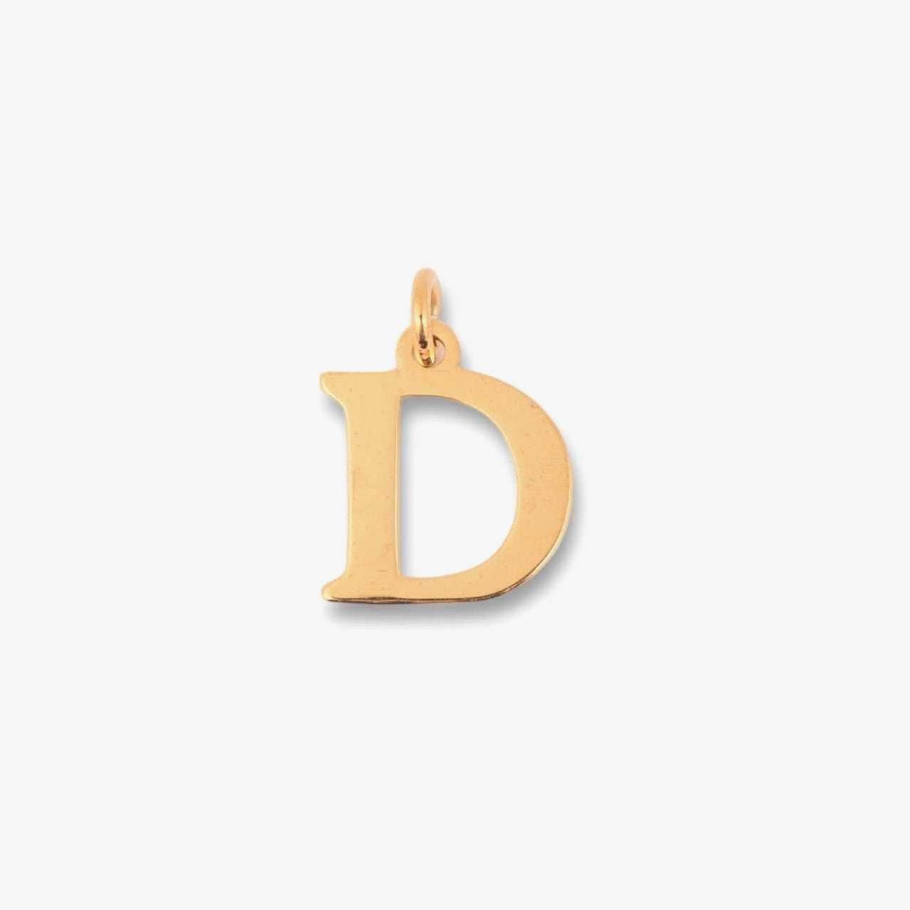 18kt Gold Plated Mini Initial Charm - D