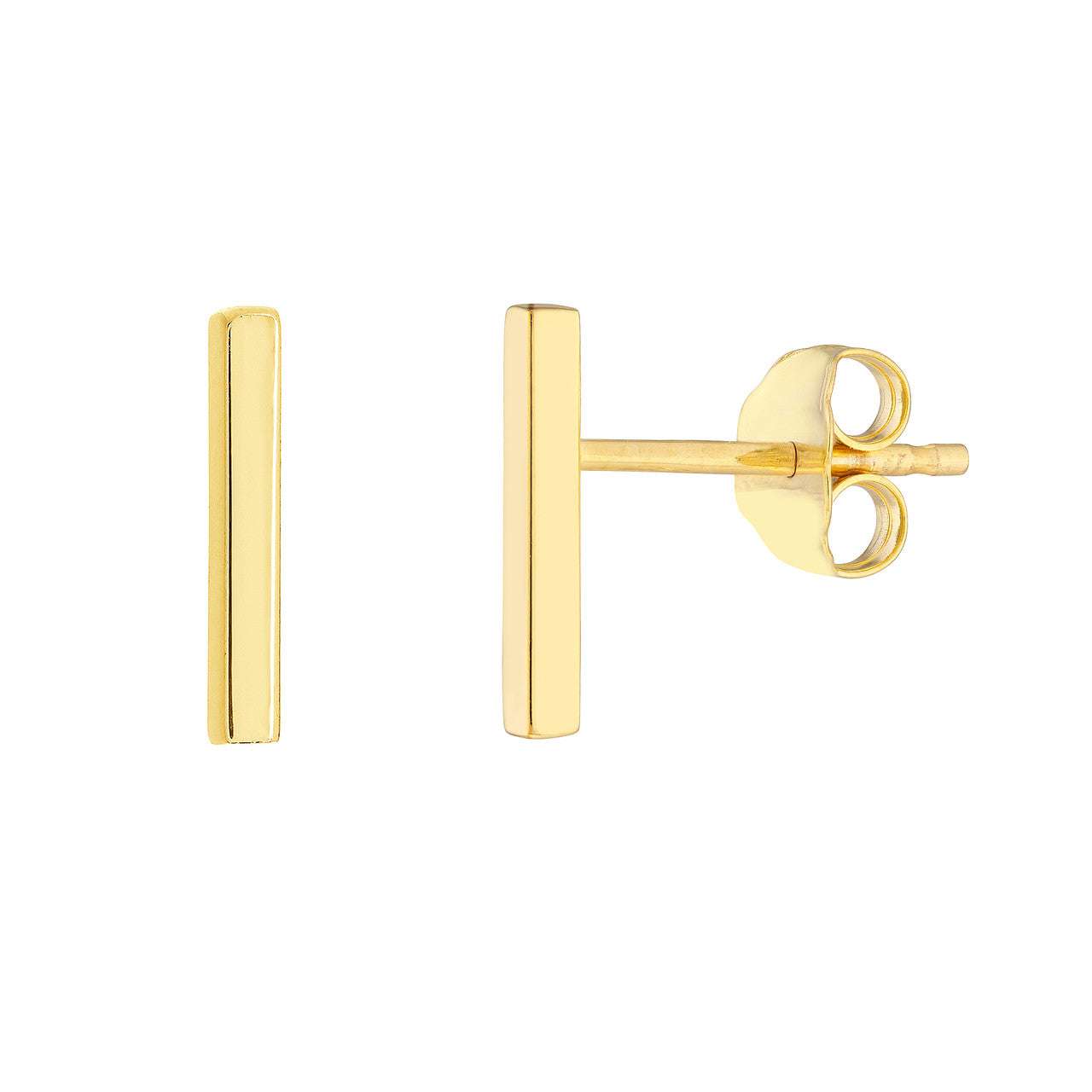 14kt Gold Mini Staple Bar Earrings