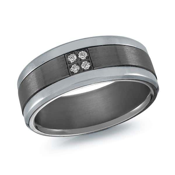 Men's 8mm 0.07 CTW Tantalum Wedding Ring