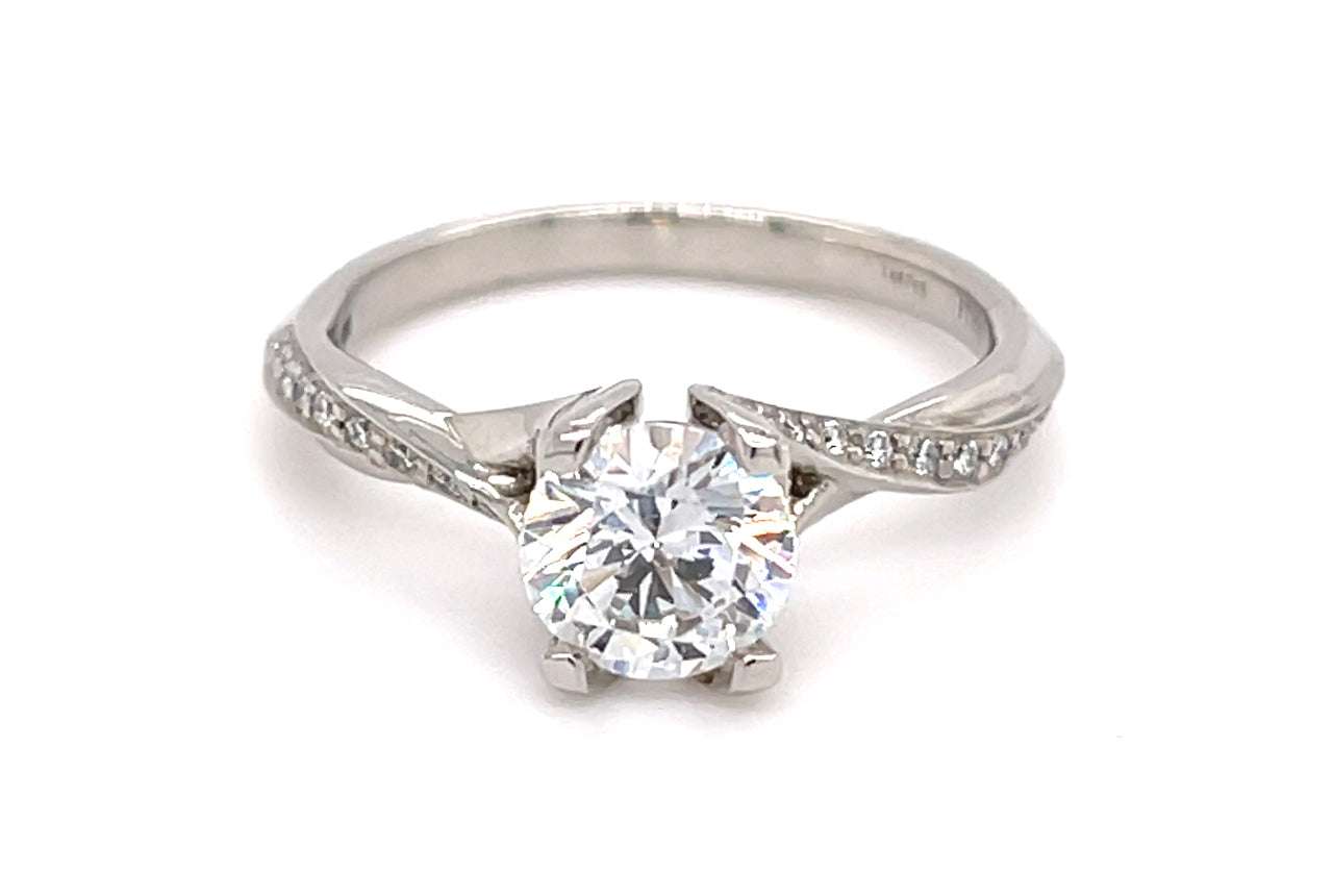 Twisted Tulip Diamond Band Engagement Ring
