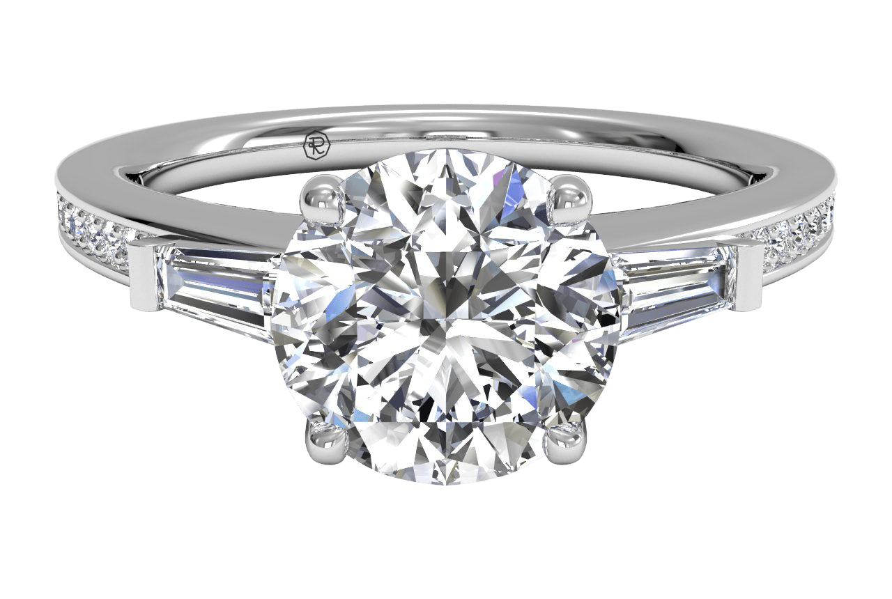 Tapered Baguette Diamond Band Engagement Ring