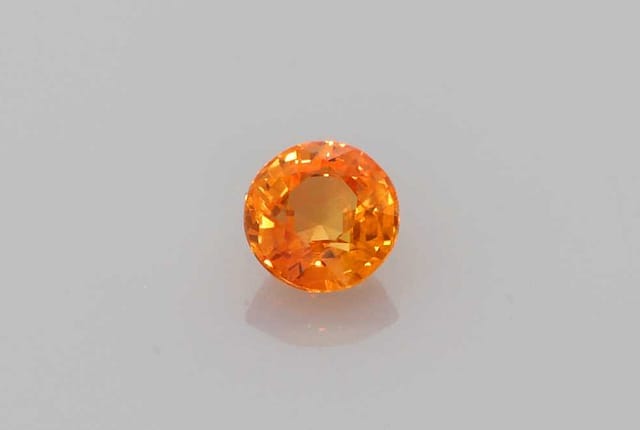 6x6mm Round Sapphire Orange Color EC Clarity Ideal Cut