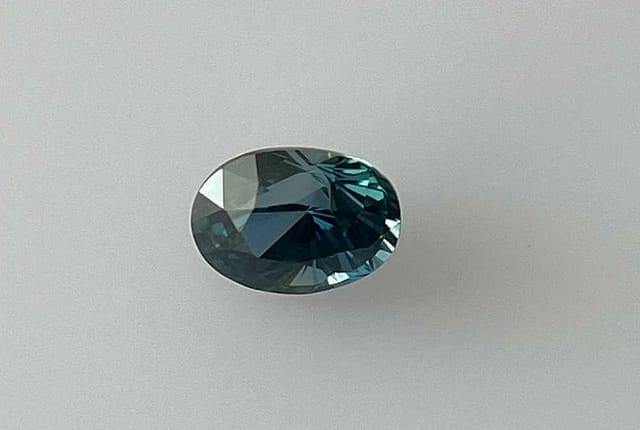 5x7mm Oval Sapphire Teal Color EC Clarity Faceted Cut