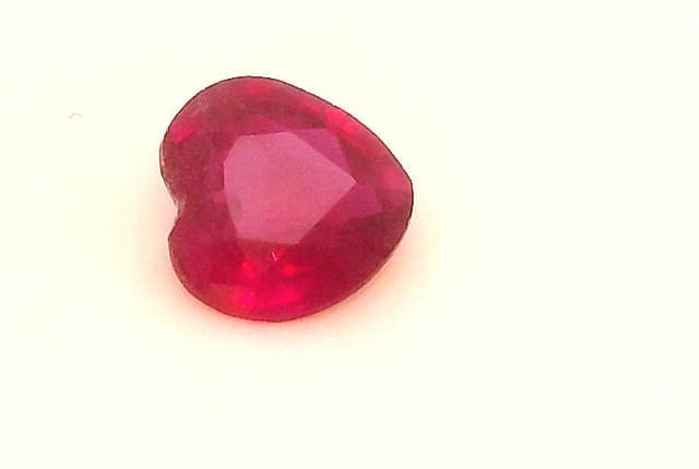 3x3mm Heart Ruby Red Color EC Clarity Faceted Cut