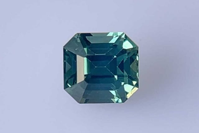 5x6mm Asscher Sapphire Teal Color EC Clarity Faceted Cut