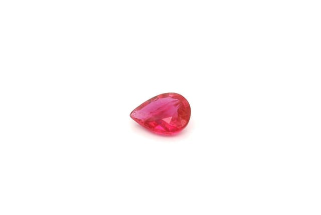 4x5mm Pear Ruby Red Color SI Clarity Faceted Cut