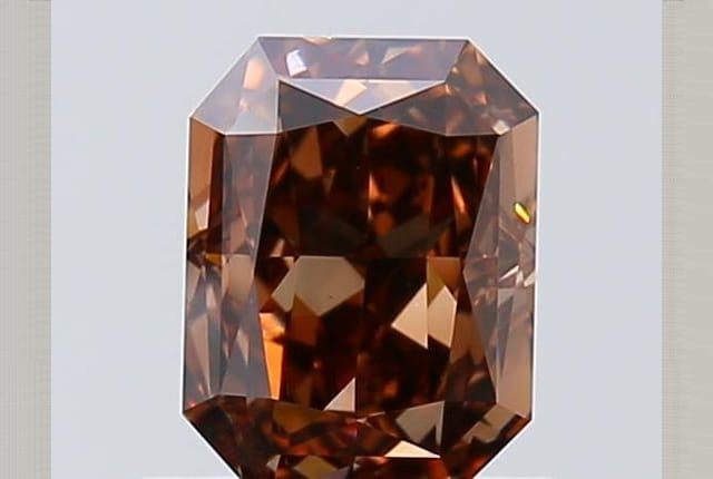 0.83 Carat Radiant Brown Diamond