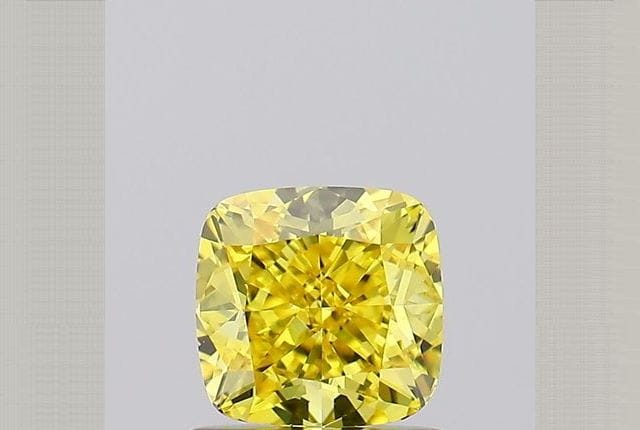 1.02 Carat Cushion Yellow Lab Diamond