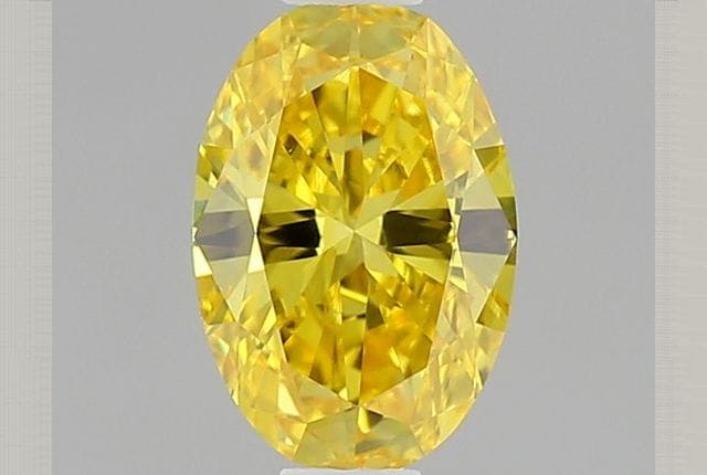 0.47 Carat Oval Yellow Lab Diamond