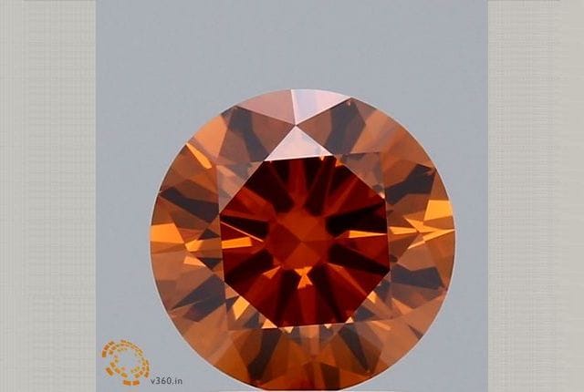 1.61 Carat Round Orange Lab Diamond