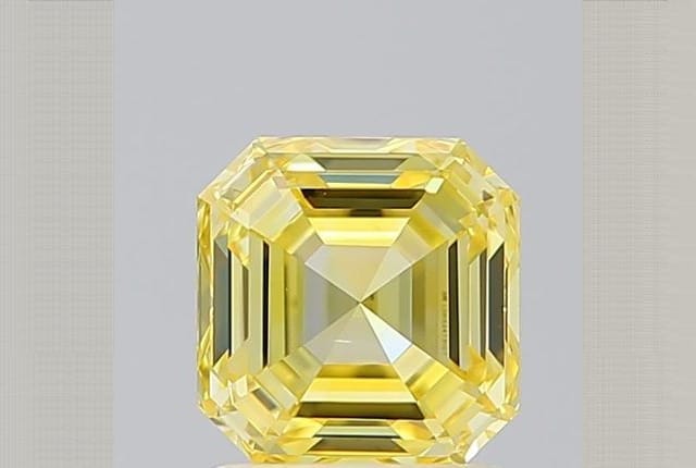 1.23 Carat Asscher Yellow Lab Diamond