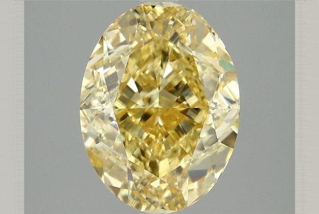3.97 Carat Oval Yellow Lab Diamond