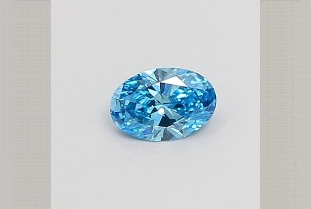 0.28 Carat Oval Blue Lab Diamond