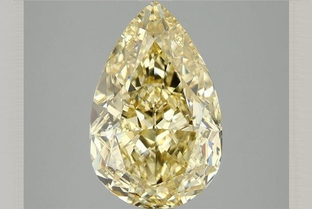 4.08 Carat Pear Yellow Lab Diamond