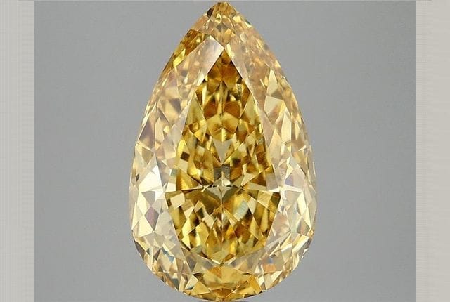 4.09 Carat Pear Yellow Lab Diamond