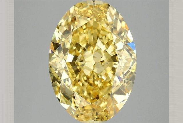 4.09 Carat Oval Yellow Lab Diamond