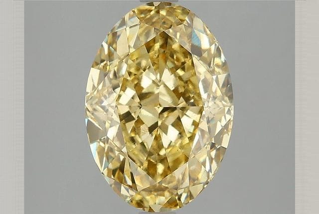 4.09 Carat Oval Yellow Lab Diamond