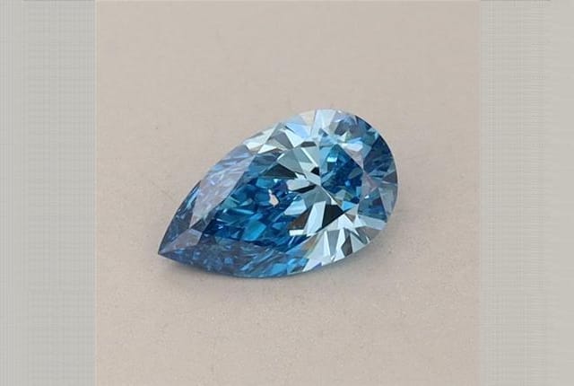 0.34 Carat Pear Blue Lab Diamond