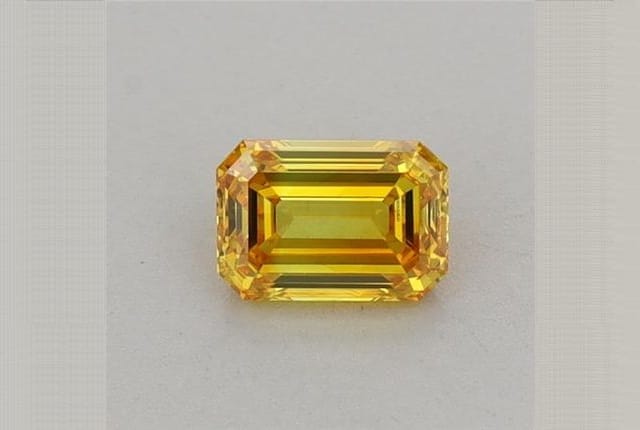 0.46 Carat Emerald Yellow Lab Diamond
