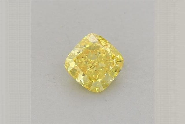 0.32 Carat Cushion Yellow Lab Diamond