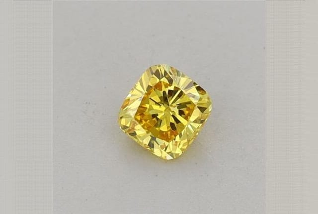 0.28 Carat Cushion Yellow Lab Diamond