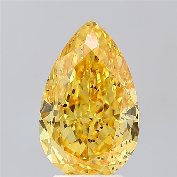 4.07 Carat Pear Yellow Lab Diamond