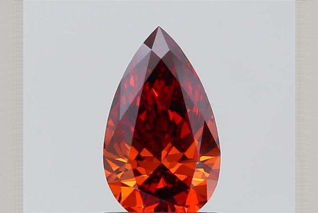 1.02 Carat Pear Orange Lab Diamond