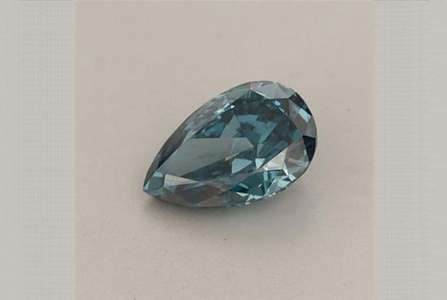 0.41 Carat Pear Blue Lab Diamond