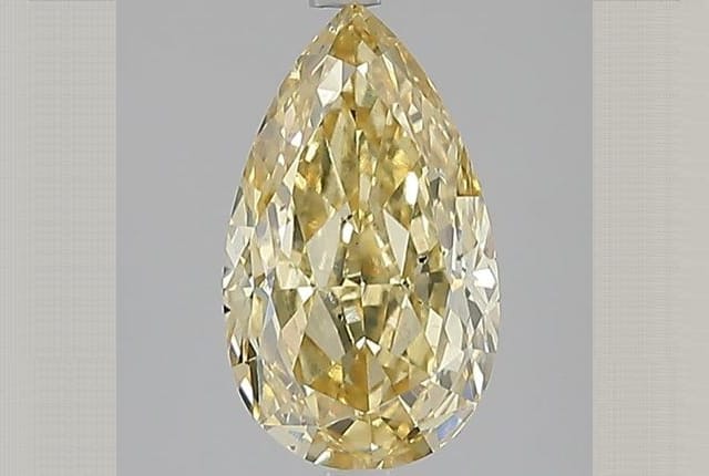 4.09 Carat Pear Yellow Lab Diamond
