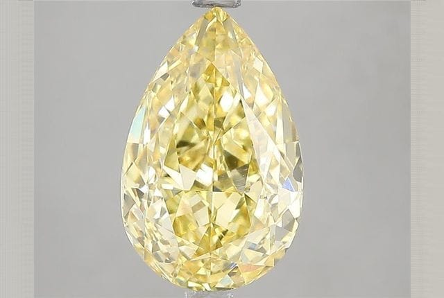 4.02 Carat Pear Yellow Lab Diamond