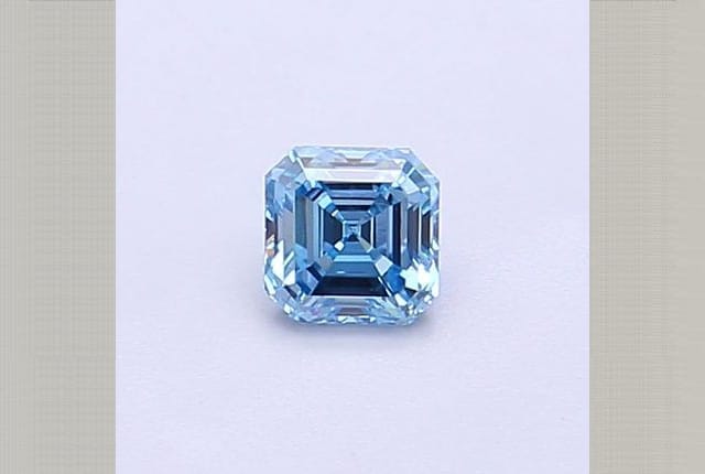 0.28 Carat Asscher Blue Lab Diamond