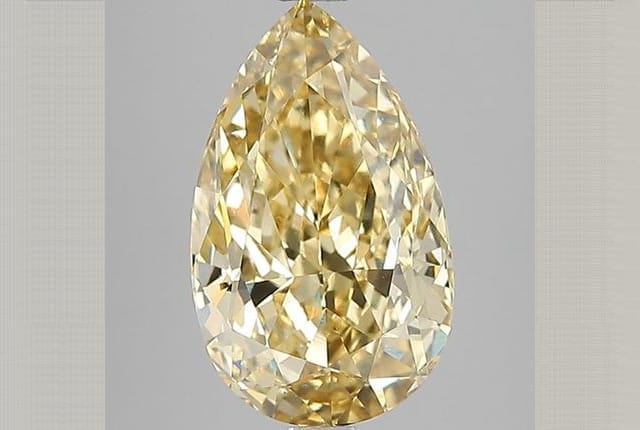 4.01 Carat Pear Yellow Lab Diamond