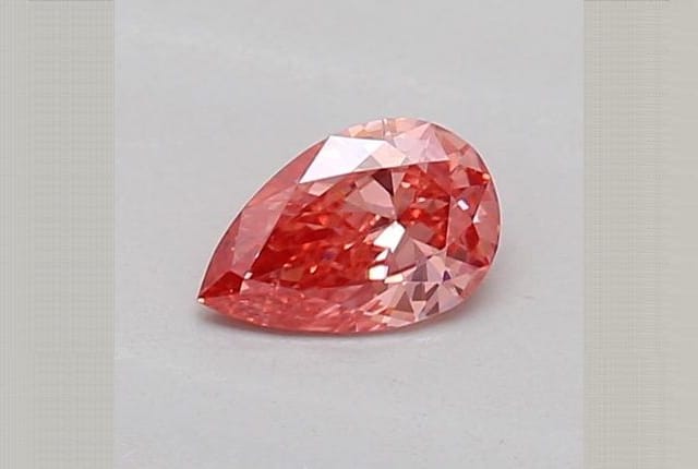 0.18 Carat Pear Pink Lab Diamond