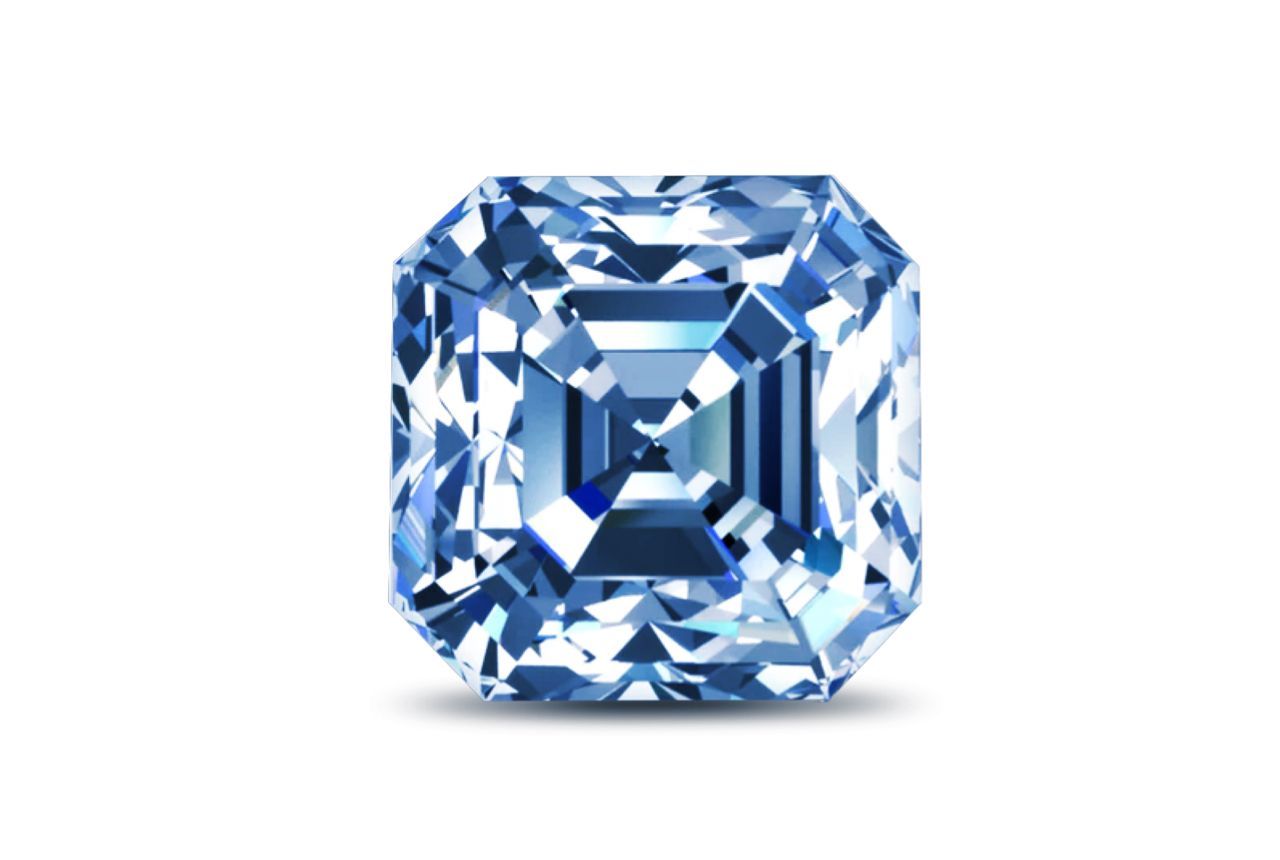 0.83 Carat Asscher Blue Lab Diamond