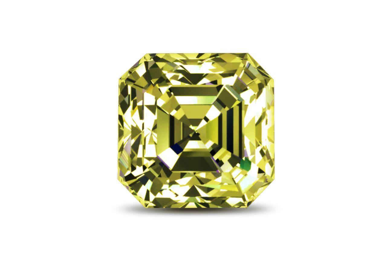 1.23 Carat Asscher Yellow Lab Diamond
