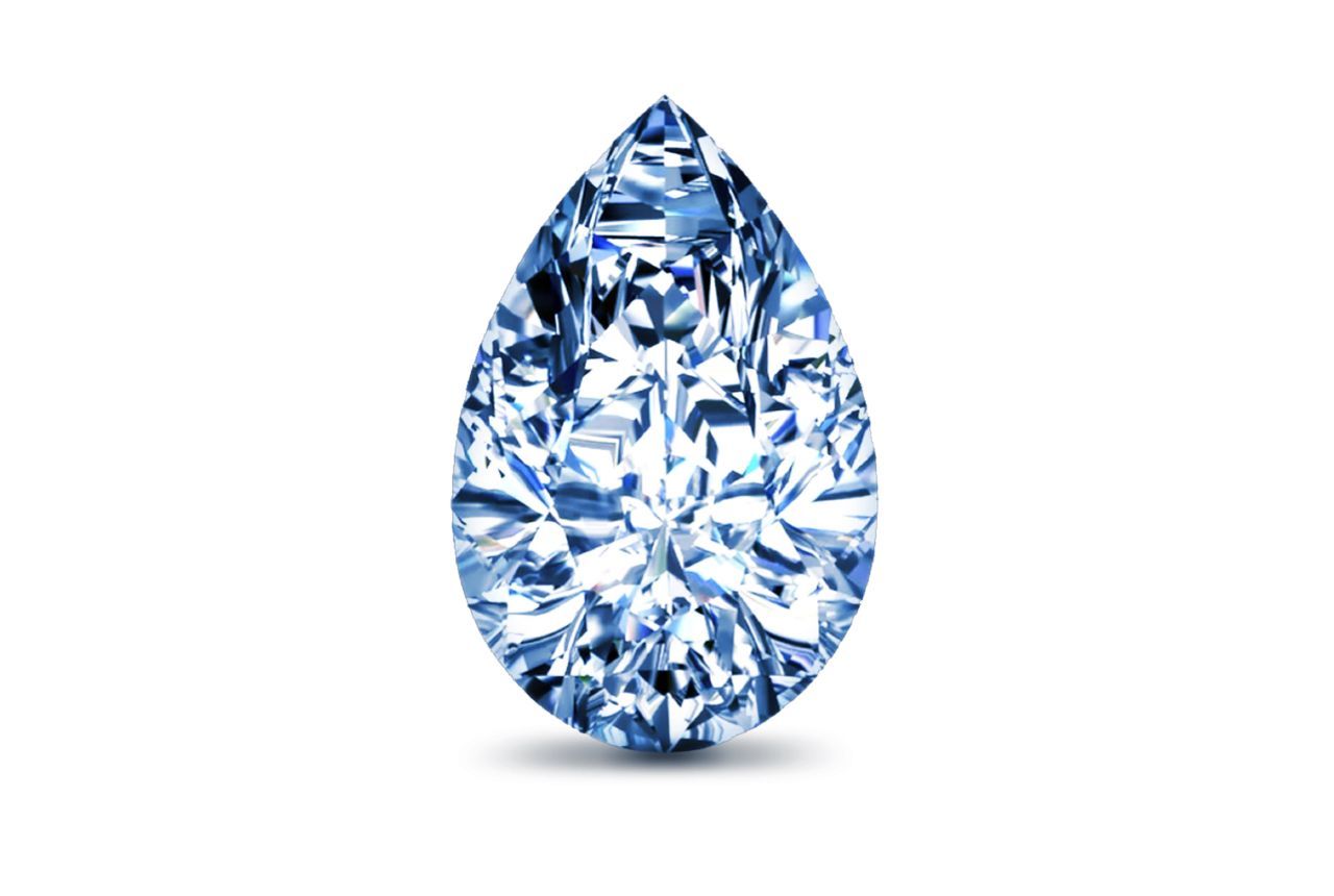 1.97 Carat Pear Blue Lab Diamond