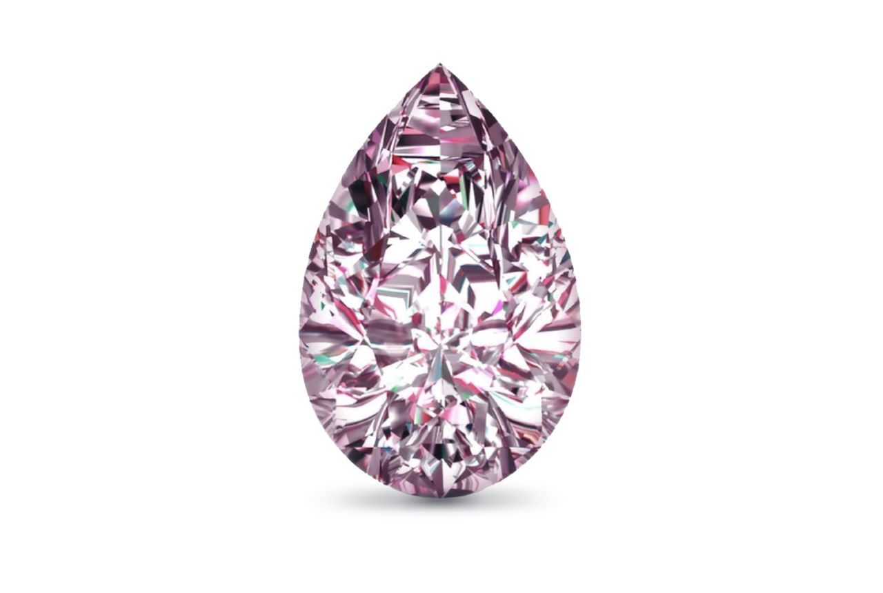 2.77 Carat Pear Pink Lab Diamond