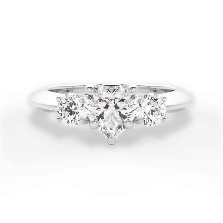 The Olivia Three-Stone / 1.70 Carat Heart Diamond